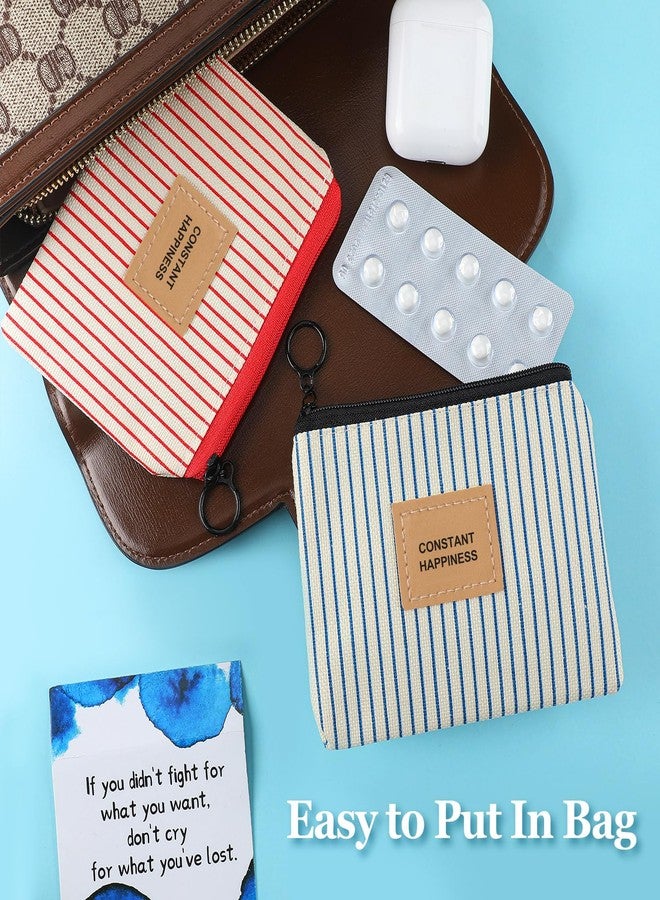 ميناتي عبوتان من حبوب منع الحمل، محفظة قماشية لحفظ الحبوب بمقاس 4.7 × 3.6 بوصة مع سحاب لتنظيم البطاقات، محفظة جيبية لحماية خصوصية النساء - Image 4